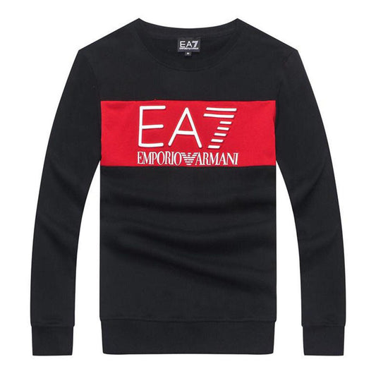 Armani Jeans Block Logo Men's Sweatshirt -Black - Obeezi