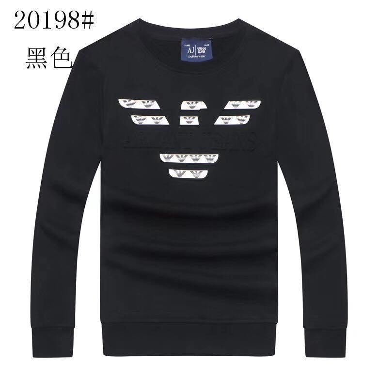 Armani Jeans Embroidered Logo Sweat Shirt- Black - Obeezi