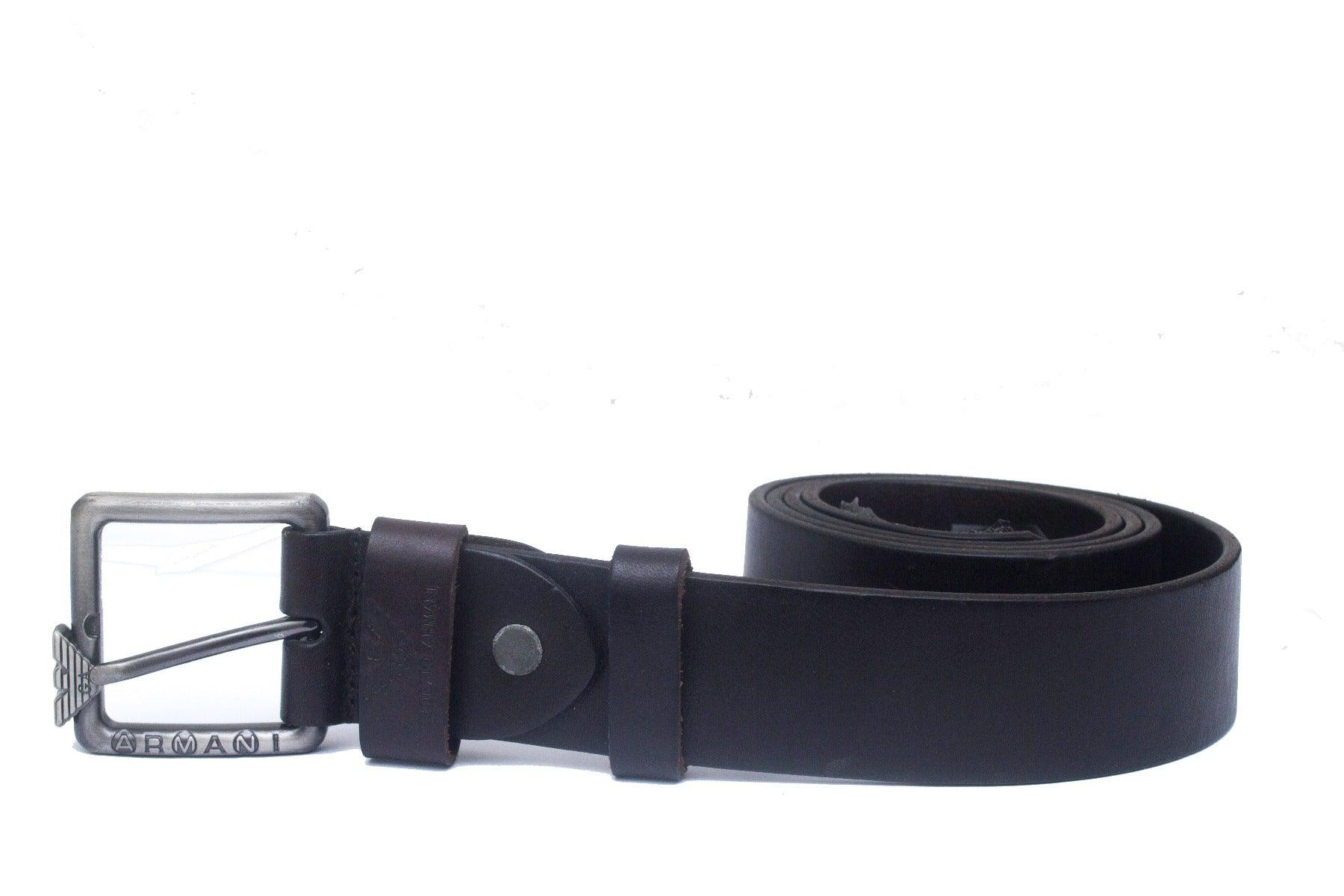 Armani Original Dark Brown Leather Belt - Obeezi.com