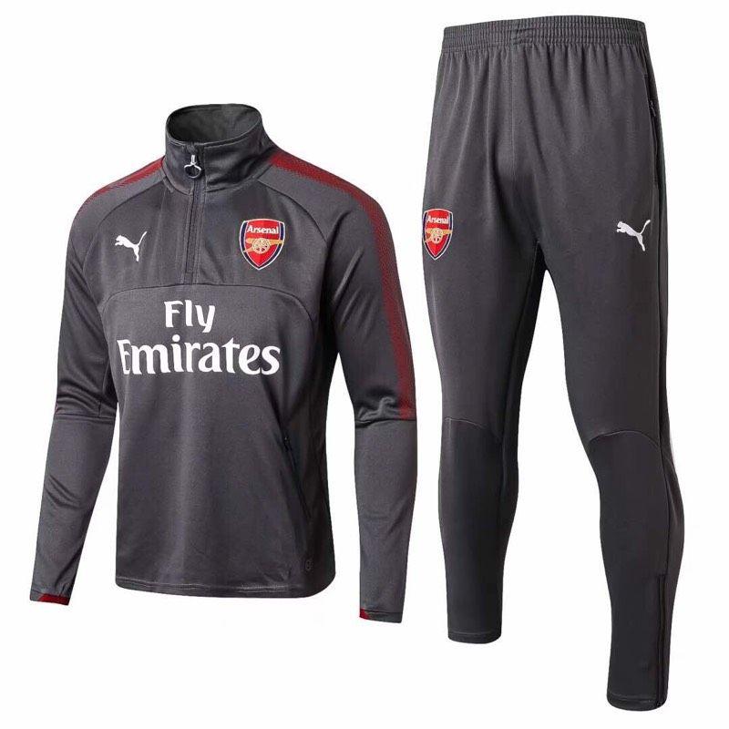 ARSENAL FC 17/18 SOCCER Training Kits Grey Tracksuits - Obeezi