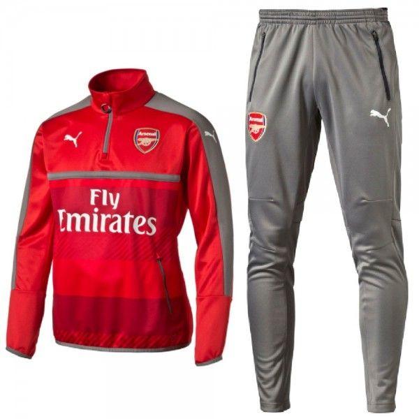 Arsenal FC TechnicaL 16/17 Home Training Red and Grey Tracksuits - Obeezi