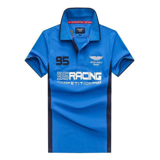 Aston Martin 95 Hacket RoyalBlue Polo Shirt - Obeezi