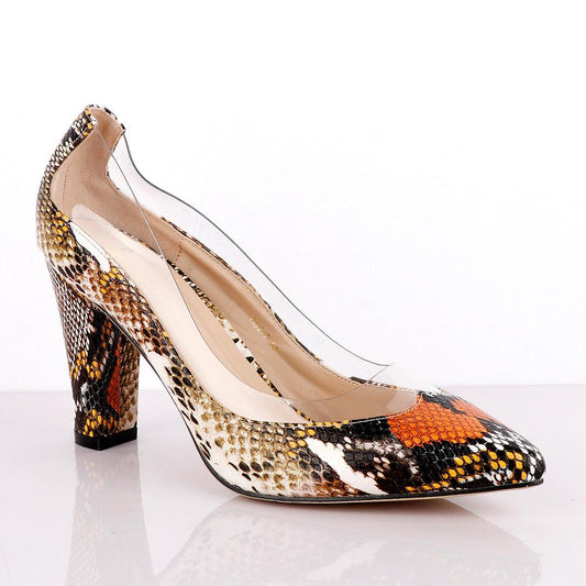 Atmosphere Classic Mulicolored Animal Skin Women's Thick High Heel Shoe - Obeezi