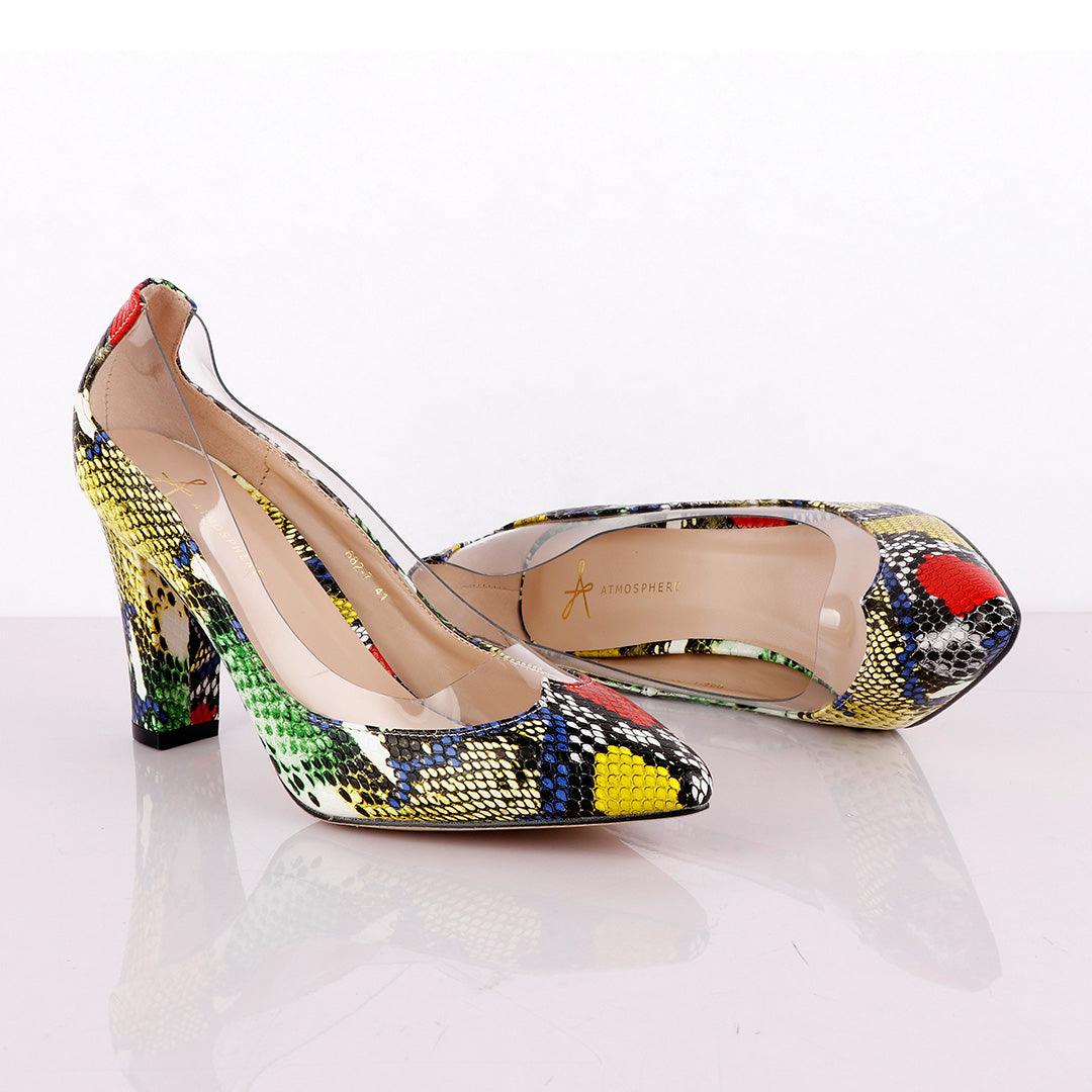 Atmosphere Classic Multi Colour Women's Thick High Heel Shoe - Obeezi