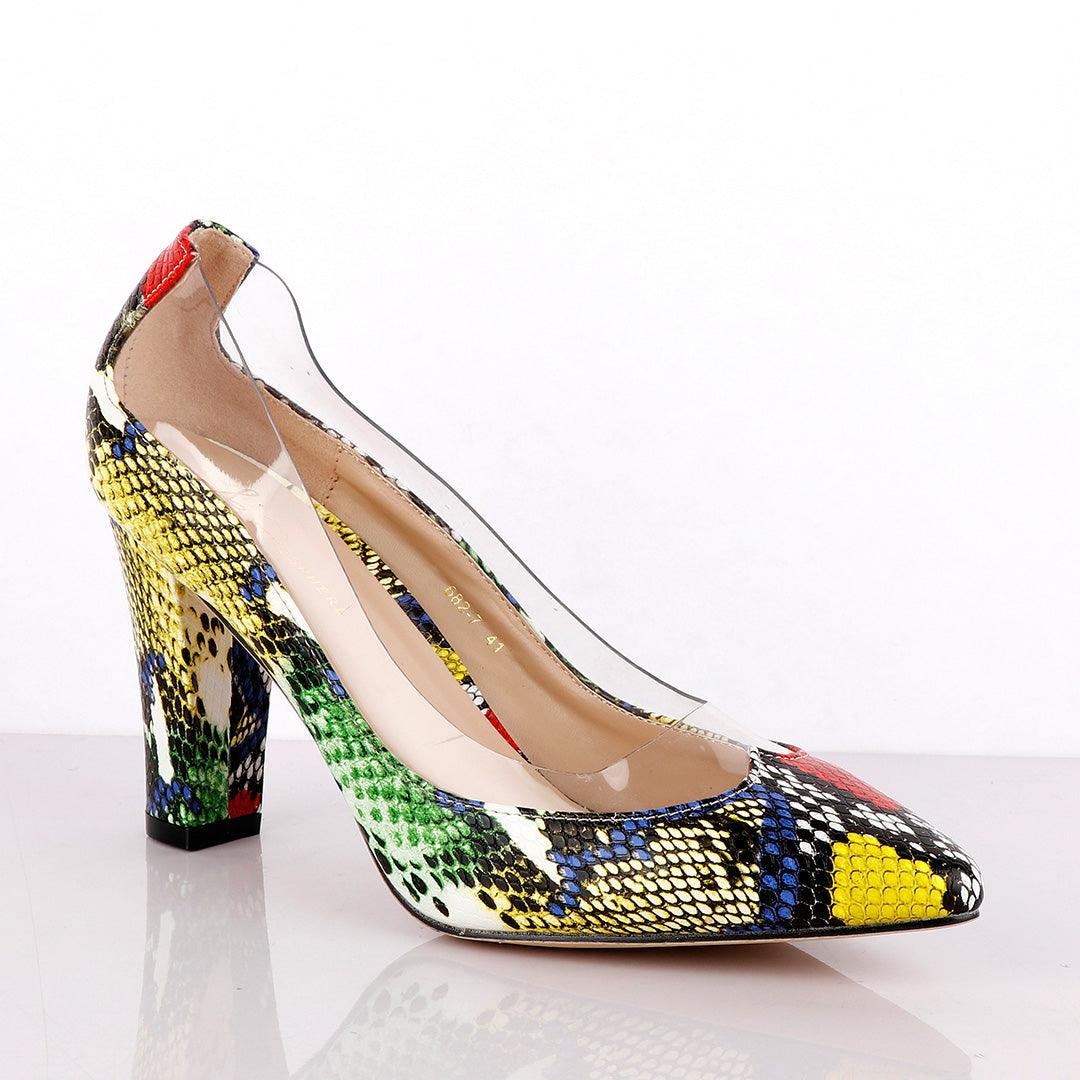 Atmosphere Classic Multi Colour Women's Thick High Heel Shoe - Obeezi
