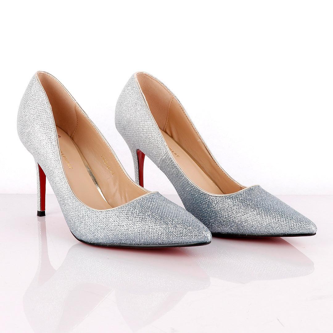 Atmosphere Silver Shiny Women's High Heel Shoe - Obeezi