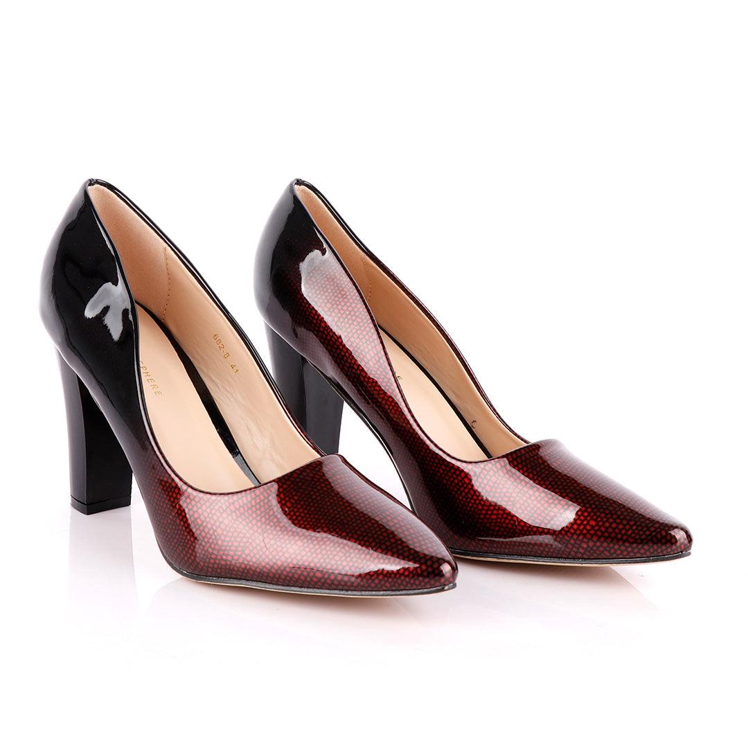 Atmosphere Wetlips Classic Red Thick High Heel Women's Shoe - Obeezi