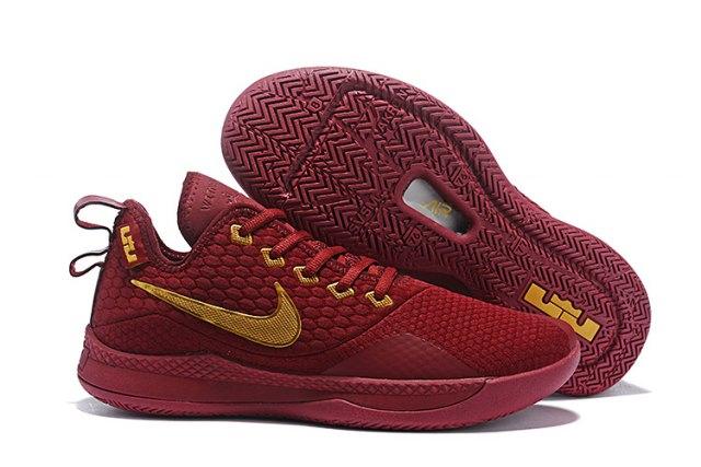 Attractive Lebron Witness 3 Burgundy Gold Sneaker - Obeezi