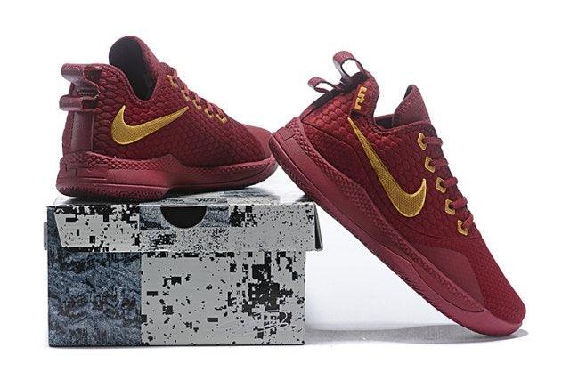 Attractive Lebron Witness 3 Burgundy Gold Sneaker - Obeezi