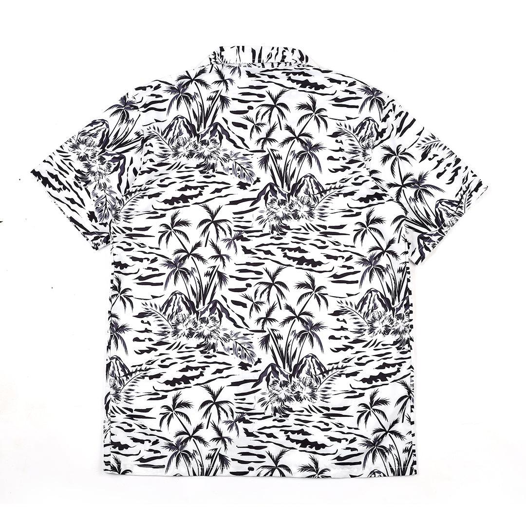 Authentic Men's Aloha Tree Designed Shirt - White - Obeezi.com