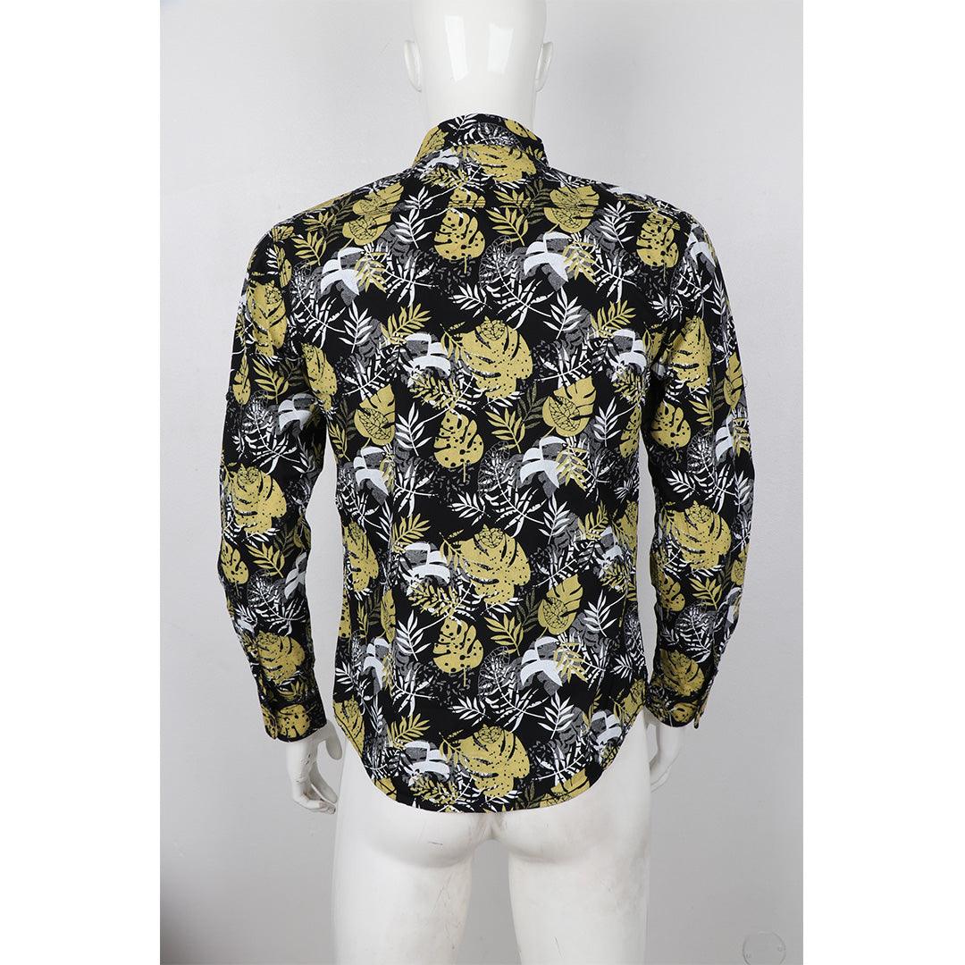 Authentic New Style Collection Black And Yellow Designed Long Sleeve Shirt - Obeezi
