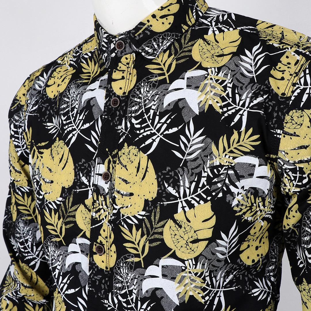 Authentic New Style Collection Black And Yellow Designed Long Sleeve Shirt - Obeezi