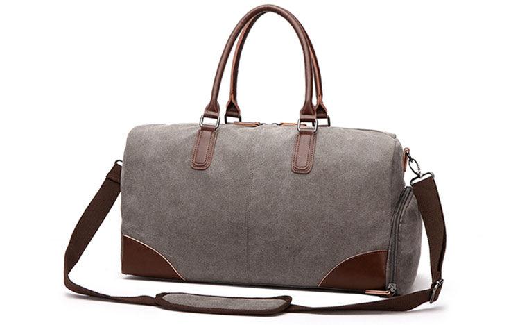 Authentic Unisex Leather And Canvass Mini Travelers Bag- Green - Obeezi.com