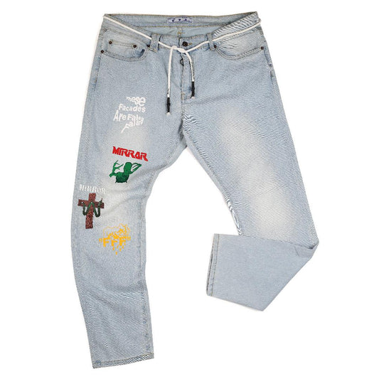 Authetic Men's Off Mirror Denim Jean - Blue - Obeezi.com