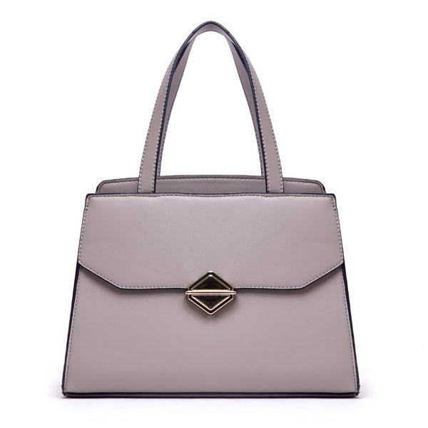Avalynn Satchel Women Fashion Leather Bag - Grey - Obeezi.com