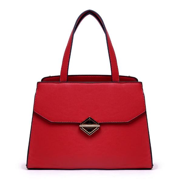 Avalynn Satchel Women Fashion Leather Bag - Red - Obeezi.com