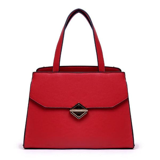 Avalynn Satchel Women Fashion Leather Bag - Red - Obeezi.com