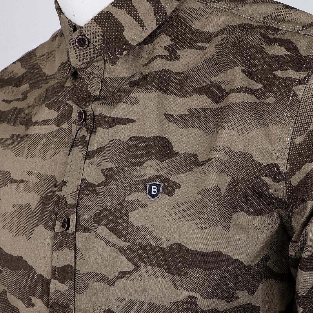 Badgley Camo Royal Designed Long Sleeve Shirt - Obeezi