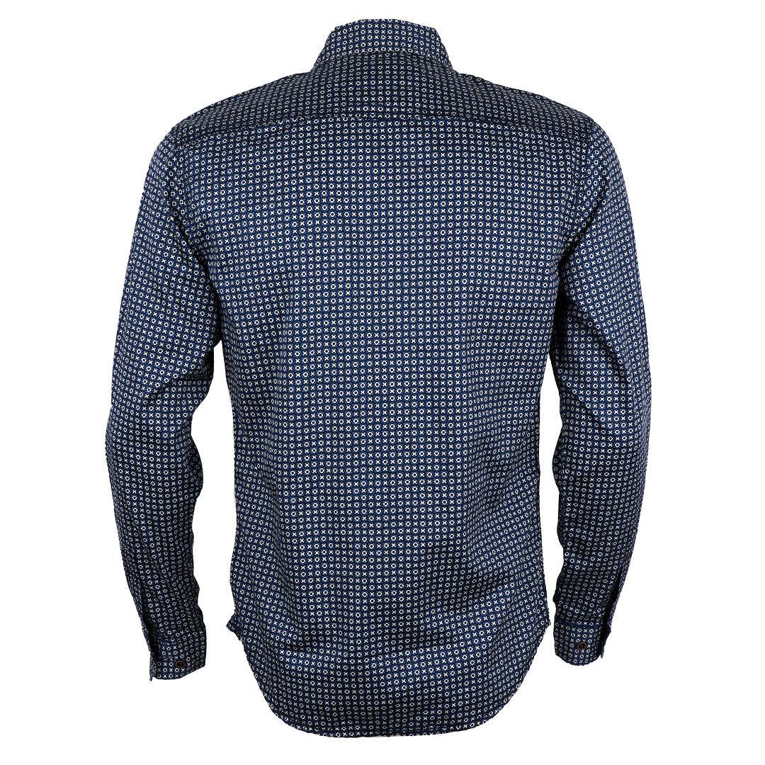 Badgley Dotted Well Styled Shirts-Blue - Obeezi