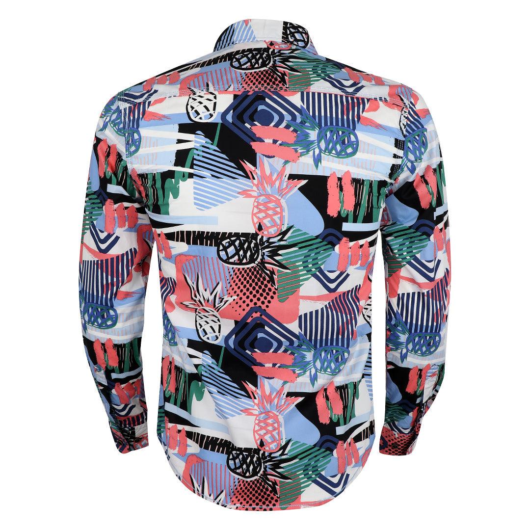 Badgley Executive Royal Multi-Designed Long Sleeve Shirt - Obeezi.com