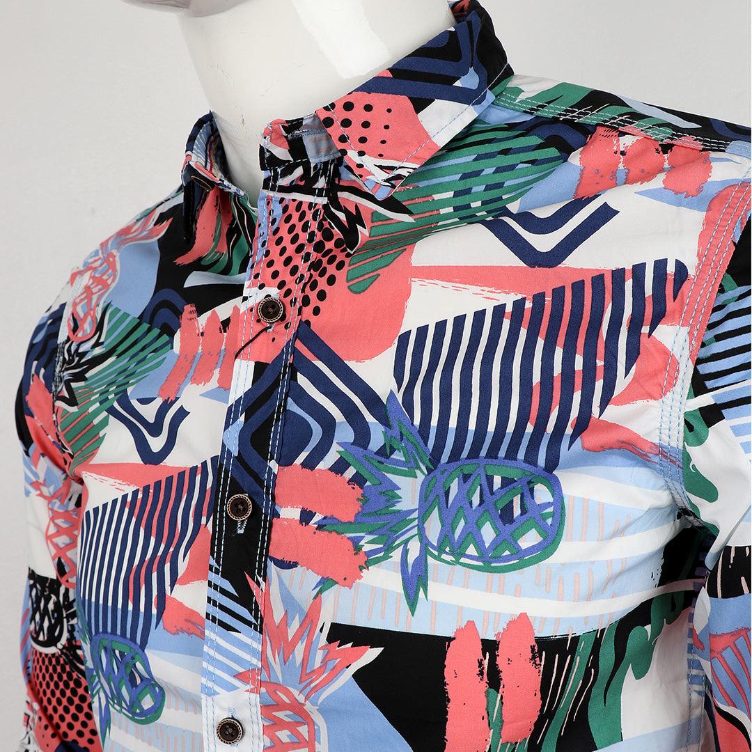 Badgley Executive Royal Multi-Designed Long Sleeve Shirt - Obeezi.com