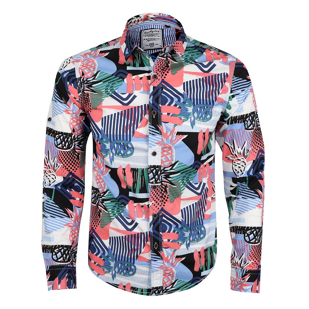 Badgley Executive Royal Multi-Designed Long Sleeve Shirt - Obeezi.com