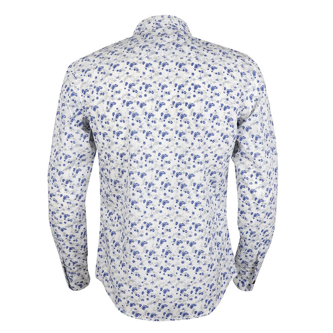 Badgley Finest Quality Floral Print LongSleeve White Shirt - Obeezi.com