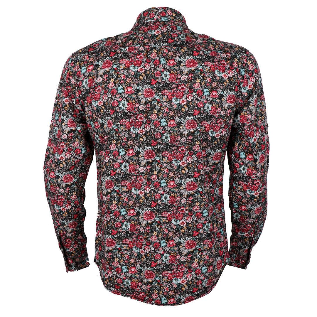 Badgley Men's Full Flowered Designed Long Sleeve Shirt - Obeezi