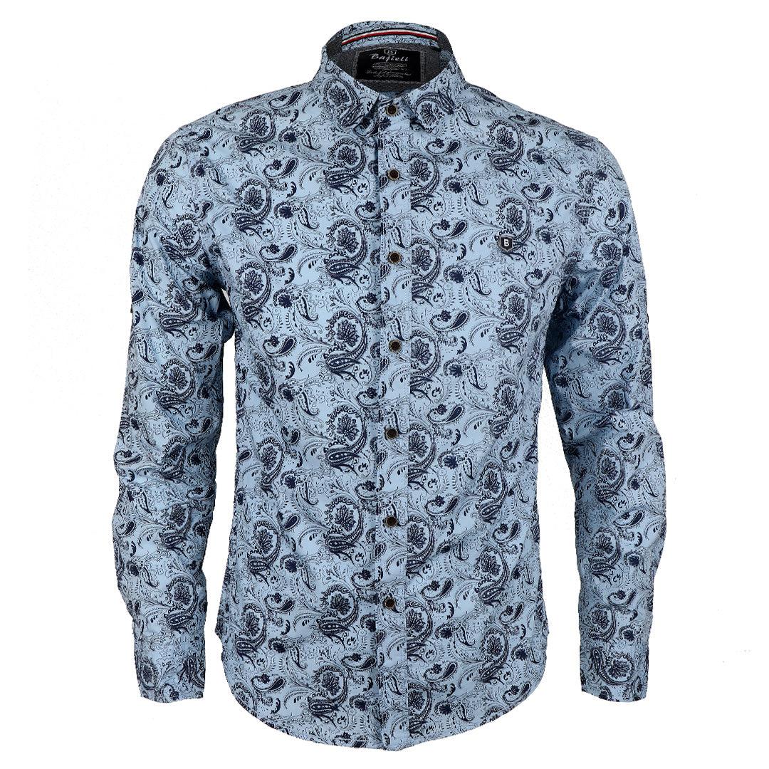 Badgley New York City Quality Finest Long Sleeve Shirt-Blue - Obeezi
