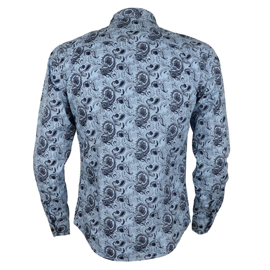 Badgley New York City Quality Finest Long Sleeve Shirt-Blue - Obeezi