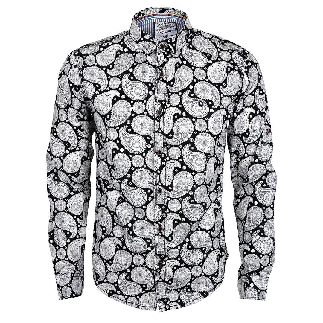 Badgley Rich Closet Trendy Black And White Long Sleeve Shirt - Obeezi
