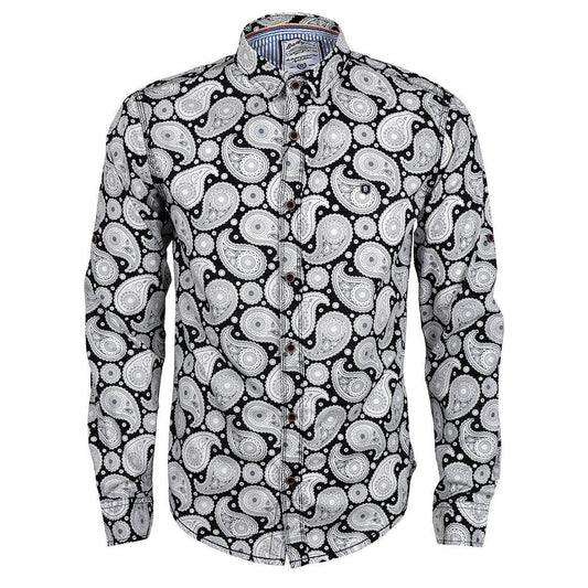 Badgley Rich Closet Trendy Black And White Long Sleeve Shirt - Obeezi