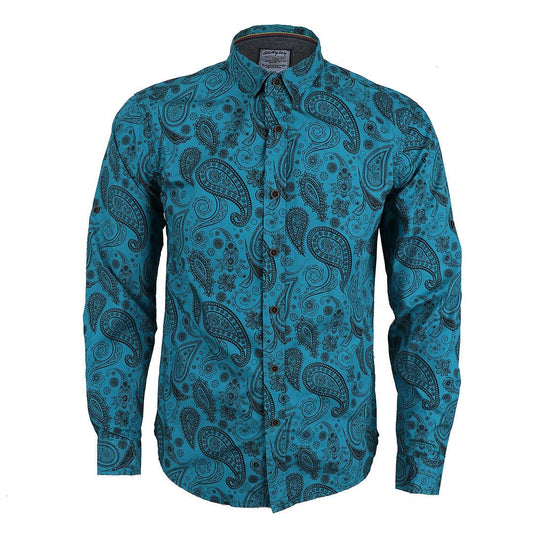 Badgley Rich Closet Trendy Blue Long Sleeve Shirt - Obeezi