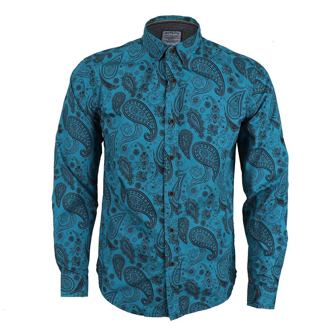 Badgley Rich Closet Trendy Blue Long Sleeve Shirt - Obeezi