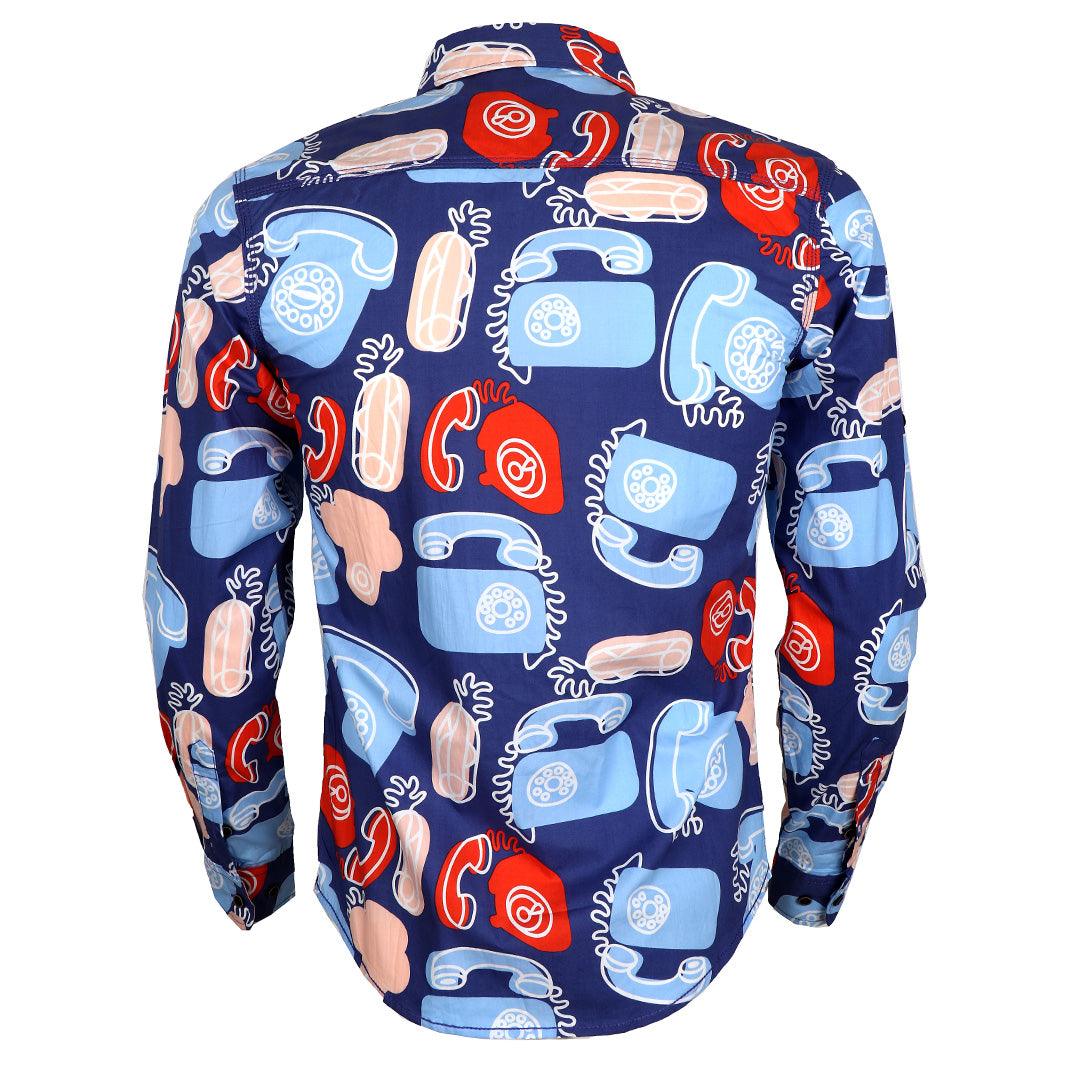 Badgley Trendy New York Fit Blue Long Sleeve Shirt - Obeezi