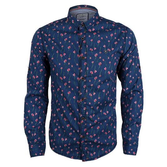 Badgley Vintage Blue Classic printing Long Sleeve Shirts - Obeezi