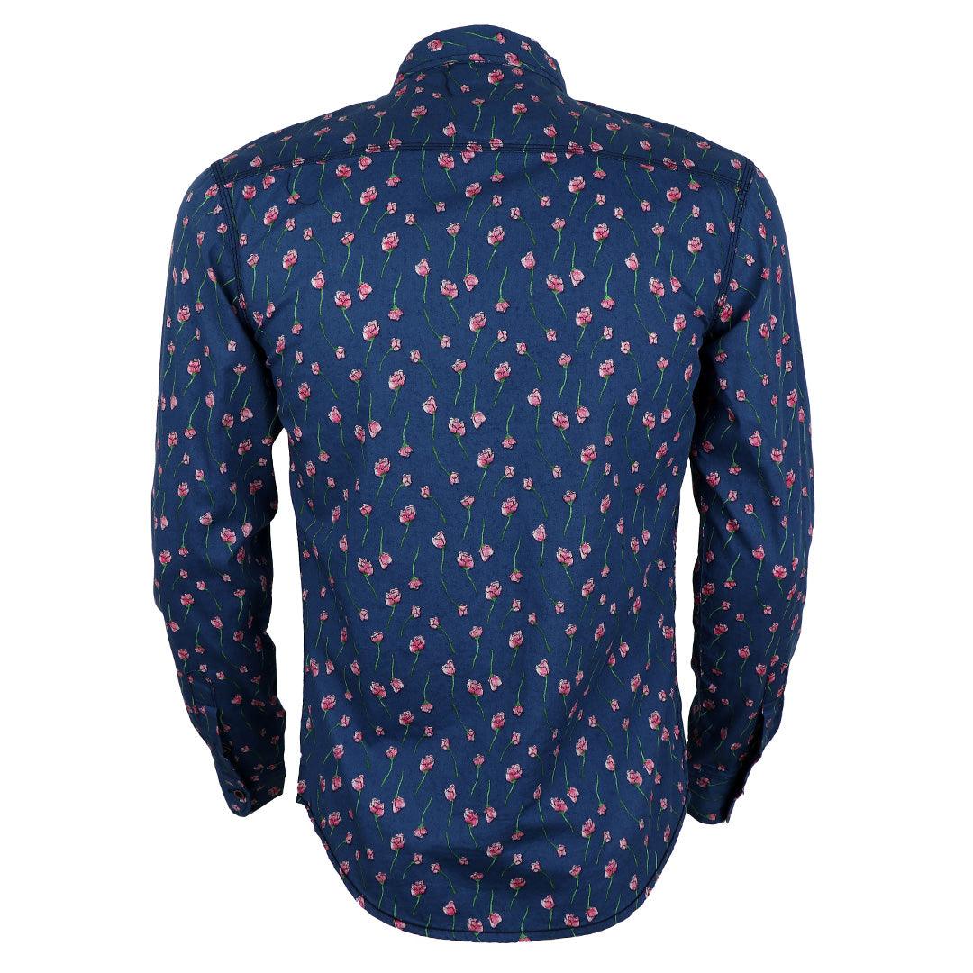 Badgley Vintage Blue Classic printing Long Sleeve Shirts - Obeezi