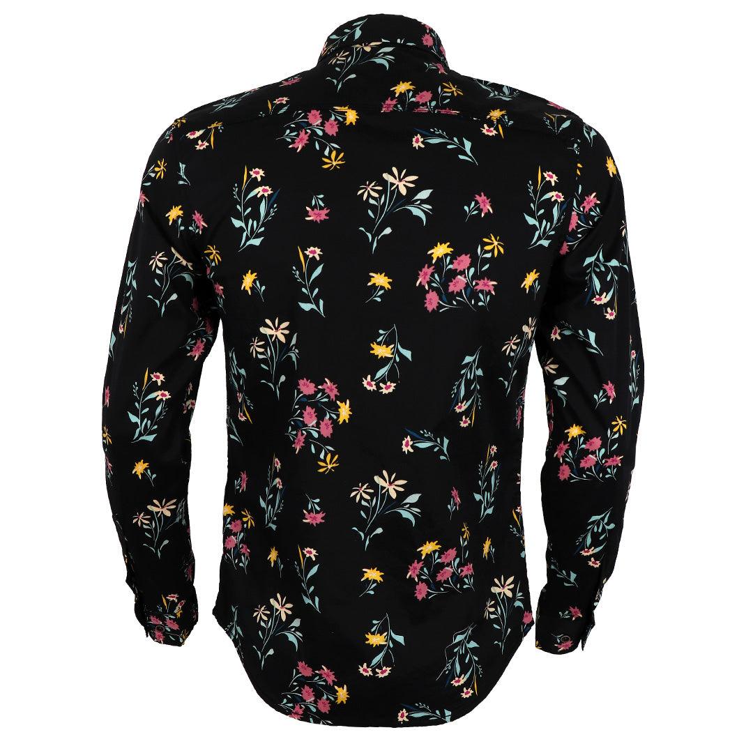 Baijeli Black And Floral Prints Long Sleeve Shirt - Obeezi