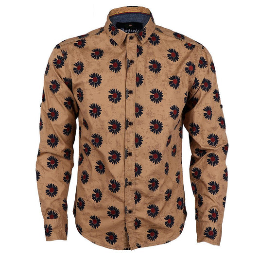 Baijieli Vintage Linen Casual Men Printing Long Sleeve Shirts - Obeezi