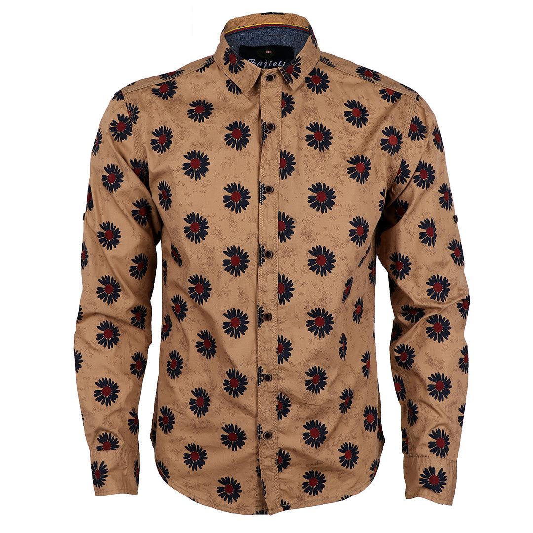 Baijieli Vintage Linen Casual Men Printing Long Sleeve Shirts - Obeezi