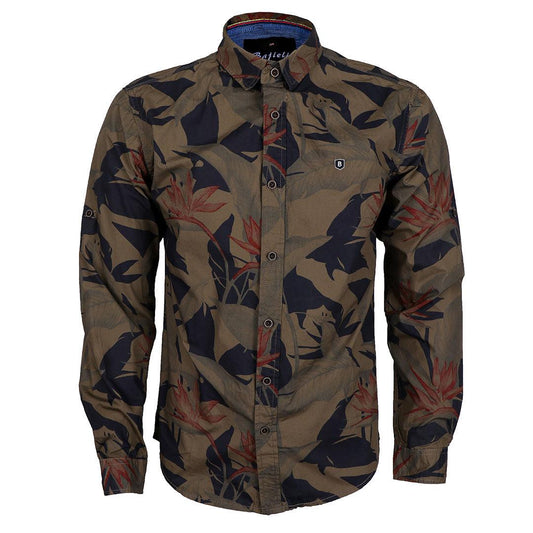 Bajiel Men's Printed Shirt Floral Long Sleeve Vintage Button Down - Obeezi