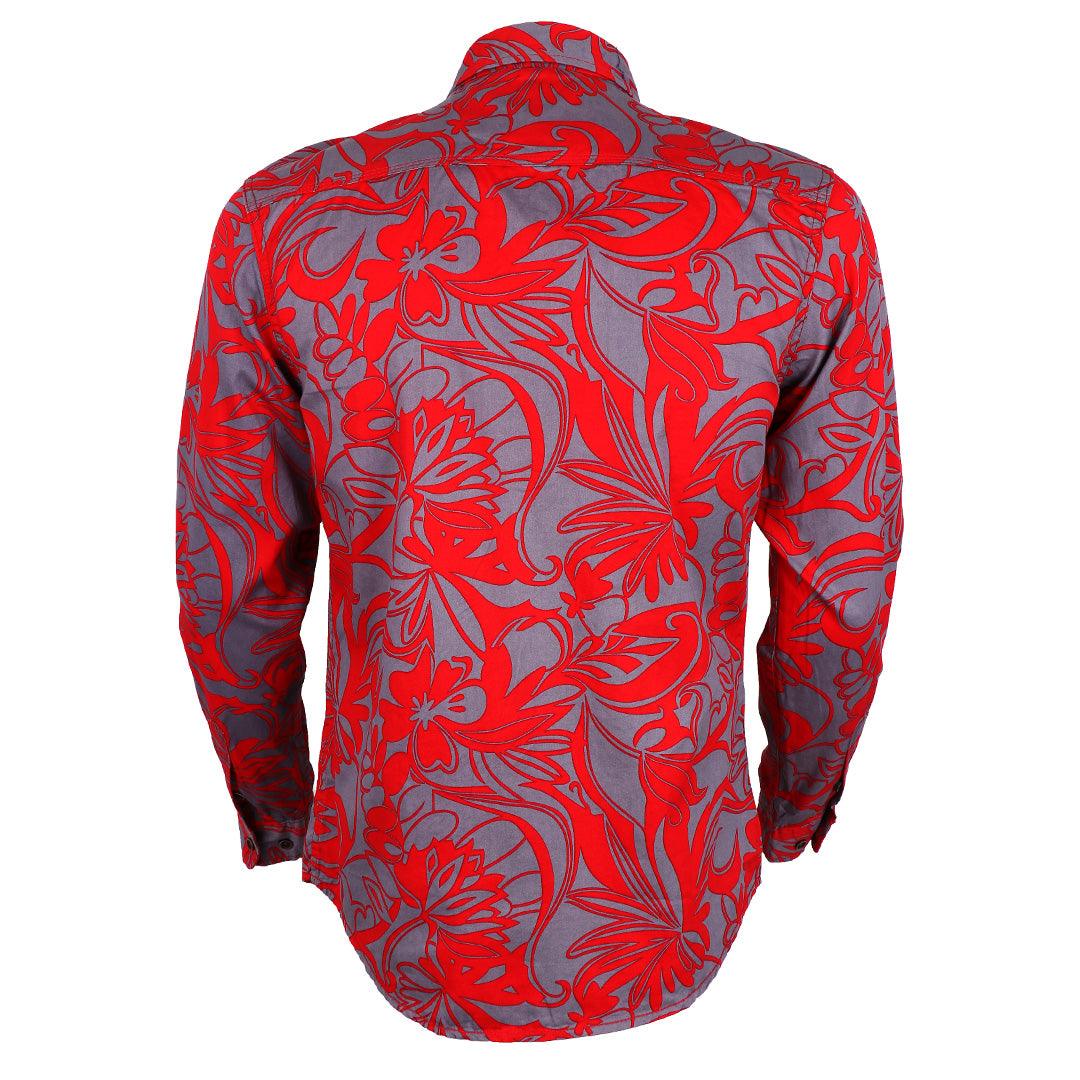 Bajiel Trust Cotton Red Long Sleeve Regal Shirt - Obeezi