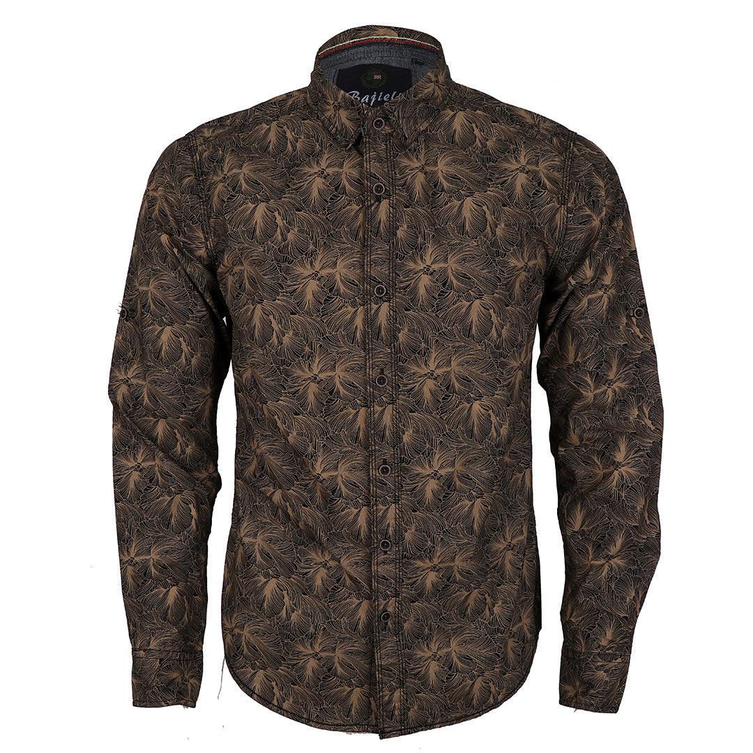 Bajieli Brown And Black Floral Prints Long Sleeve Shirt - Obeezi