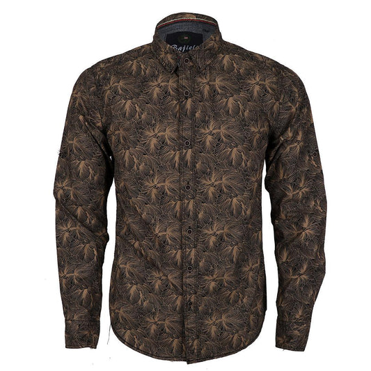 Bajieli Brown And Black Floral Prints Long Sleeve Shirt - Obeezi