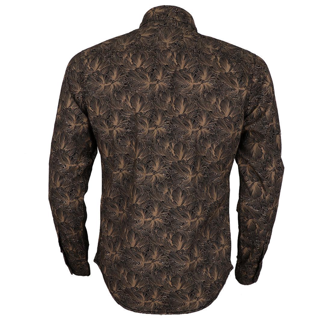 Bajieli Brown And Black Floral Prints Long Sleeve Shirt - Obeezi