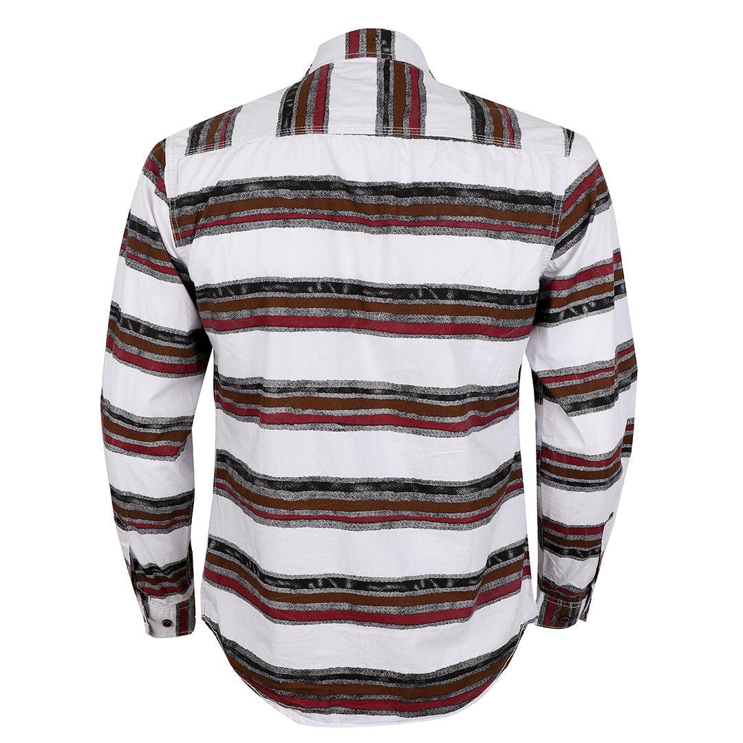 Bajieli Executive White With Wine, Brown, And Black Colored LongSleeve Shirt - Obeezi.com