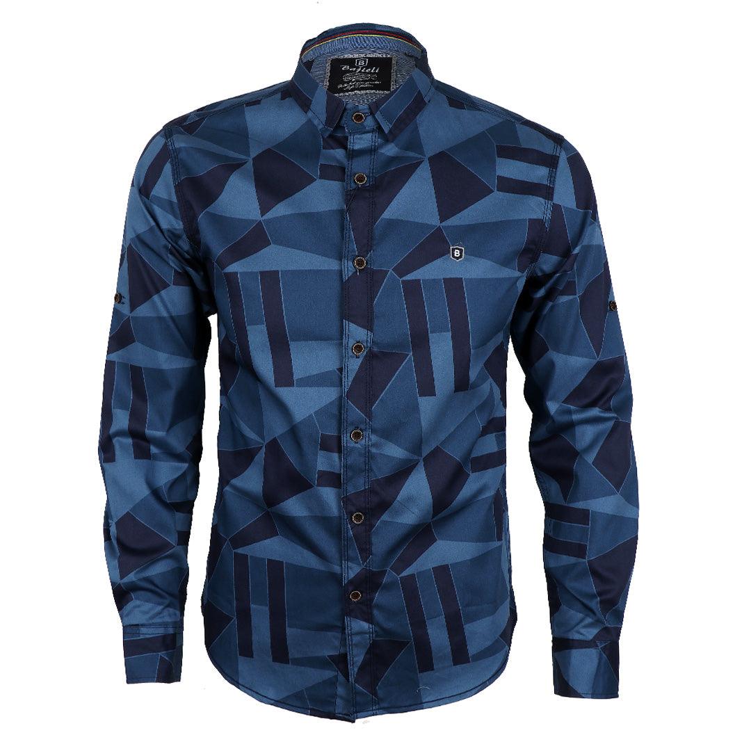 Bajieli Finest Quality Ace Designed Royal Long Sleeve Shirt-Blue - Obeezi