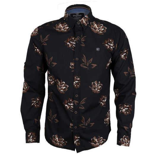 Bajieli Finest Quality Black and Brown Flowered Designed Shirt - Obeezi