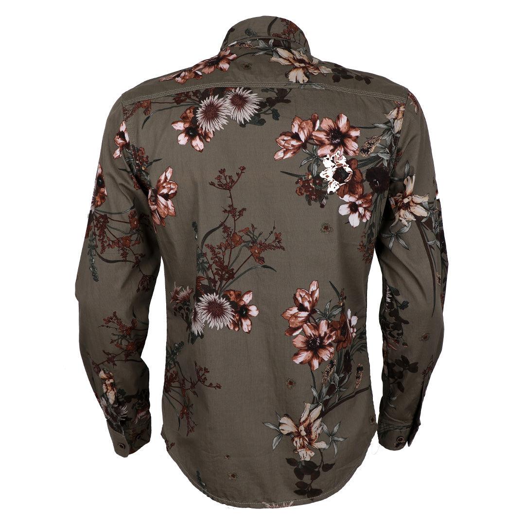 Bajieli Finest Quality Green Flowered Designed Shirt - Obeezi.com