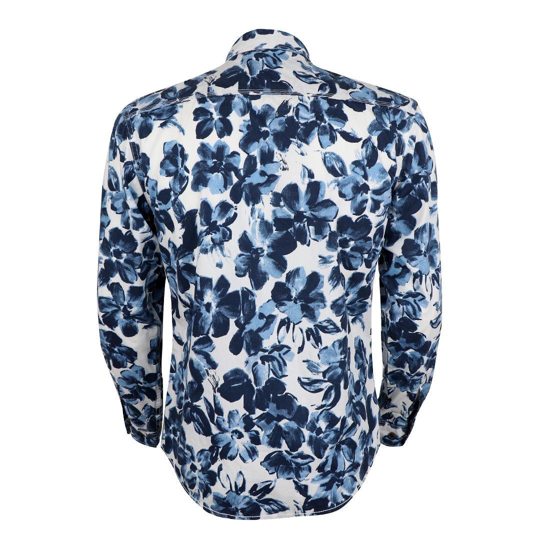 Bajieli Floral Sky Blue Long Sleeve Shirt - Obeezi.com